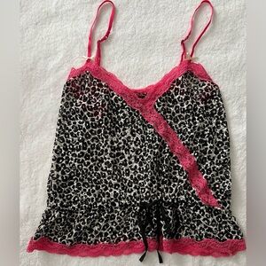 Kensie Pink and Black Chemise with Adjustable Straps
